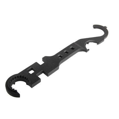 Black combination wrench for AR15 and M4 with dual-purpose shape and 40Cr steel construction