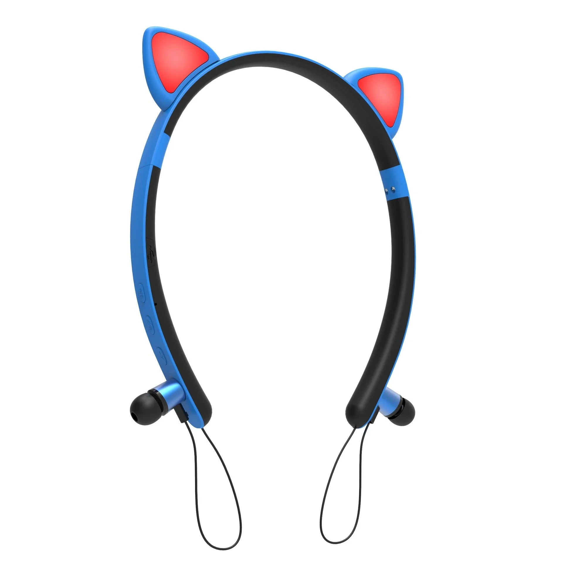 Wireless Bluetooth Headphones with Cute Cat Ear Design, LED Lights, Microphone, and Soft Earmuffs
