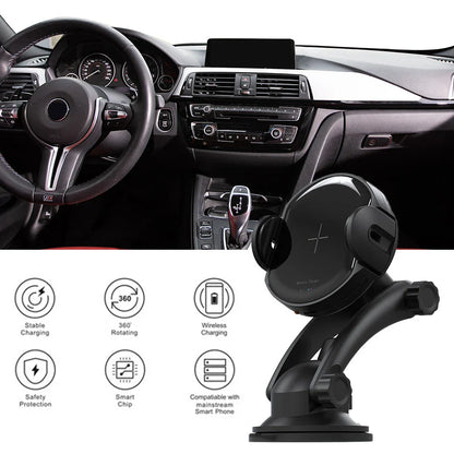 Magnetic car phone holder with wireless charging for secure, hands-free smartphone use while driving
