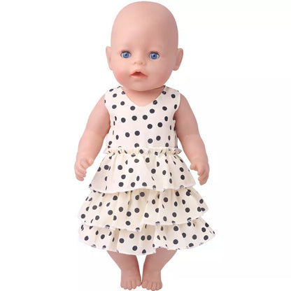 18-inch American Girl doll wearing a sleeveless cake dress in black or white