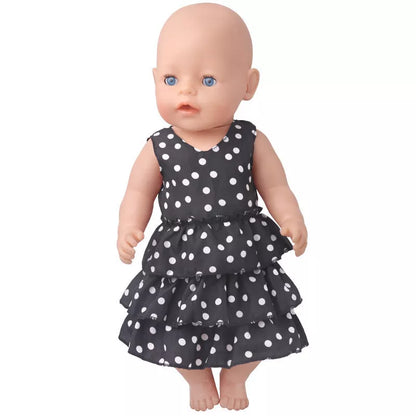 18-inch American Girl doll wearing a sleeveless cake dress in black or white