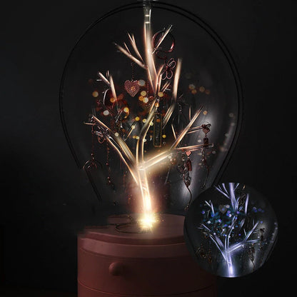 LED Light Makeup Organizer with 360-degree rotation and dual lighting options