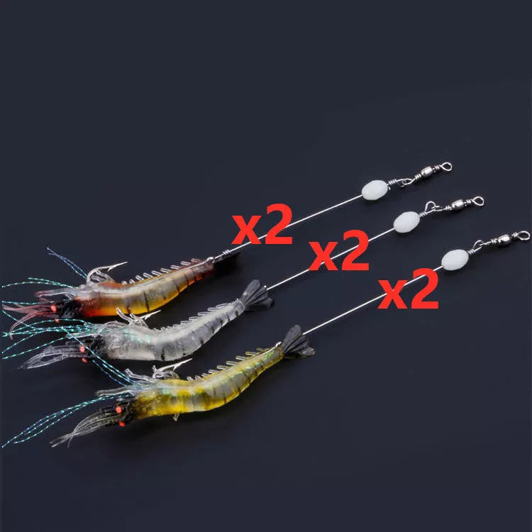 SK-46 Shi Hang Shrimp fishing lure with hook in various colors for river fishing