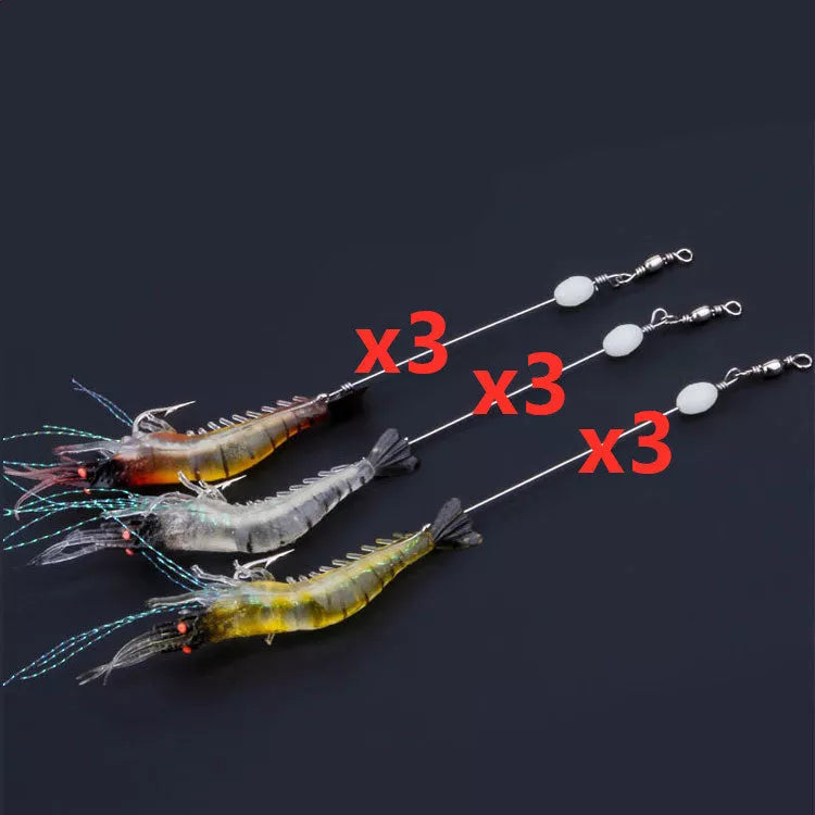 SK-46 Shi Hang Shrimp fishing lure with hook in various colors for river fishing