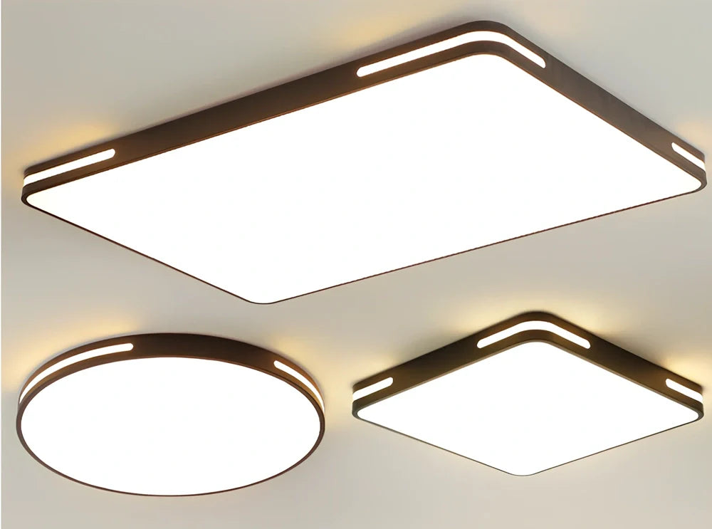 Ultra-thin round acrylic LED ceiling lamp with remote control in black or white finish