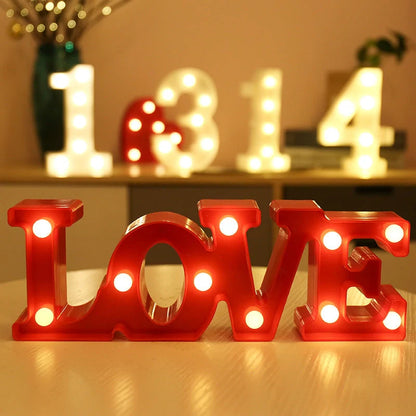 Luminous LED Letter Number Night Light with remote control for weddings and parties