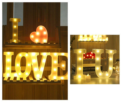 Luminous LED Letter Number Night Light with remote control for weddings and parties