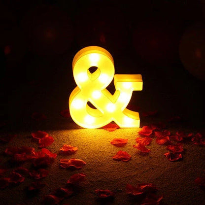 Luminous LED Letter Number Night Light with remote control for weddings and parties