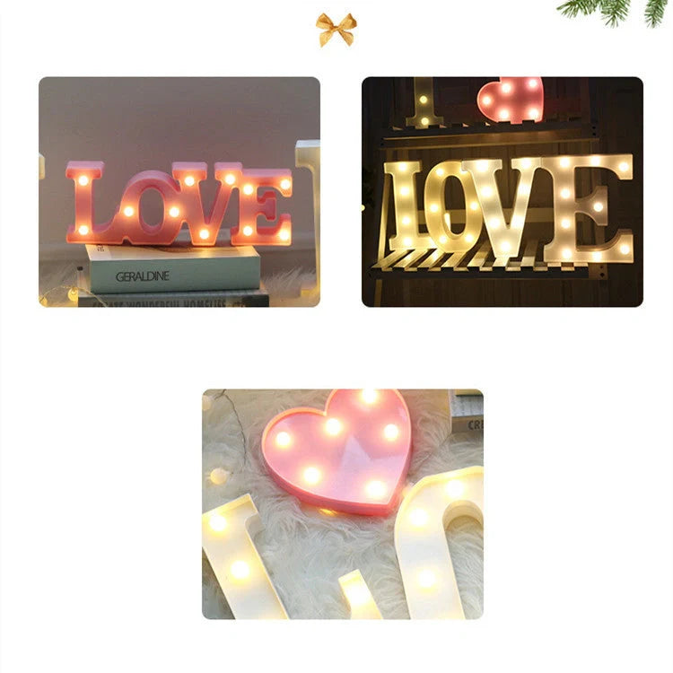 Luminous LED Letter Number Night Light with remote control for weddings and parties