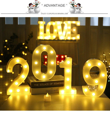 Luminous LED Letter Number Night Light with remote control for weddings and parties