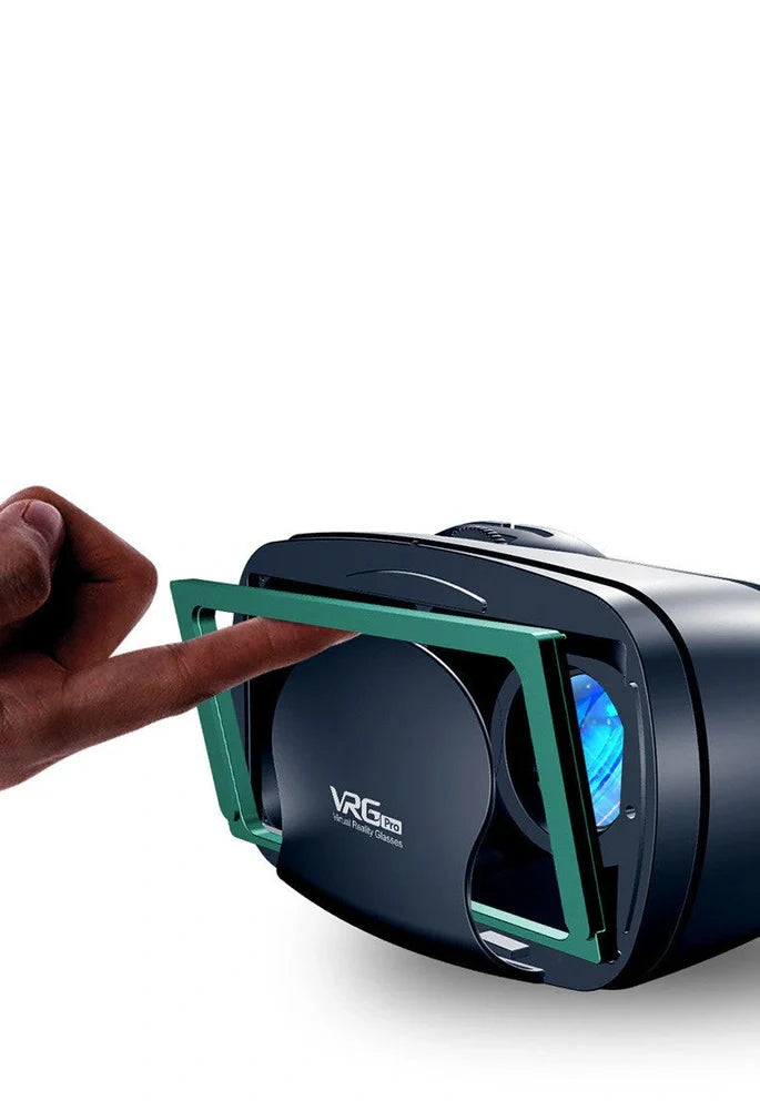 VRGPRO+ head-mounted 3D cinema glasses with ABS plastic frame and adjustable headband