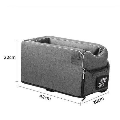 Cozy Car Pet Bed with adjustable pillow and secure attachment system for comfortable pet travel
