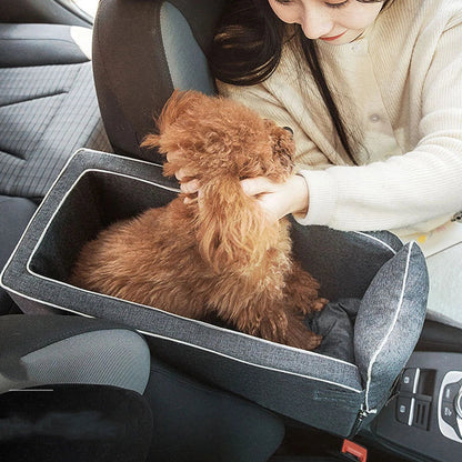 Cozy Car Pet Bed with adjustable pillow and secure attachment system for comfortable pet travel