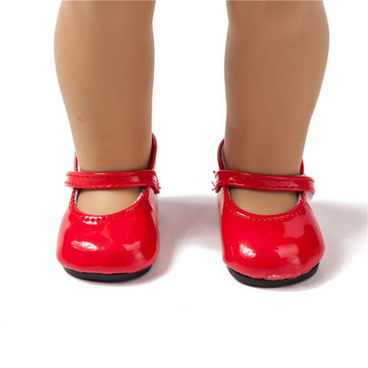 Fashionable American Girl doll shoes made of high-quality faux leather in a range of vibrant colors