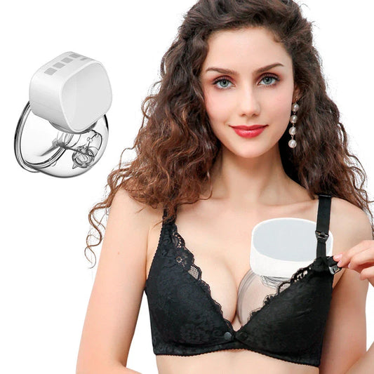 Hands-free, rechargeable electric breast pump with wearable design, quiet operation, and USB charging for busy moms