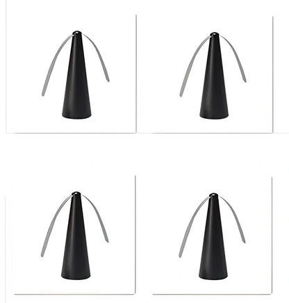 Black fly repellent fan measuring 8.2x8.2x24cm with USB cable for insect protection during meals