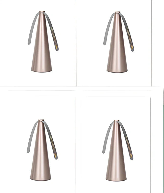 Black fly repellent fan measuring 8.2x8.2x24cm with USB cable for insect protection during meals