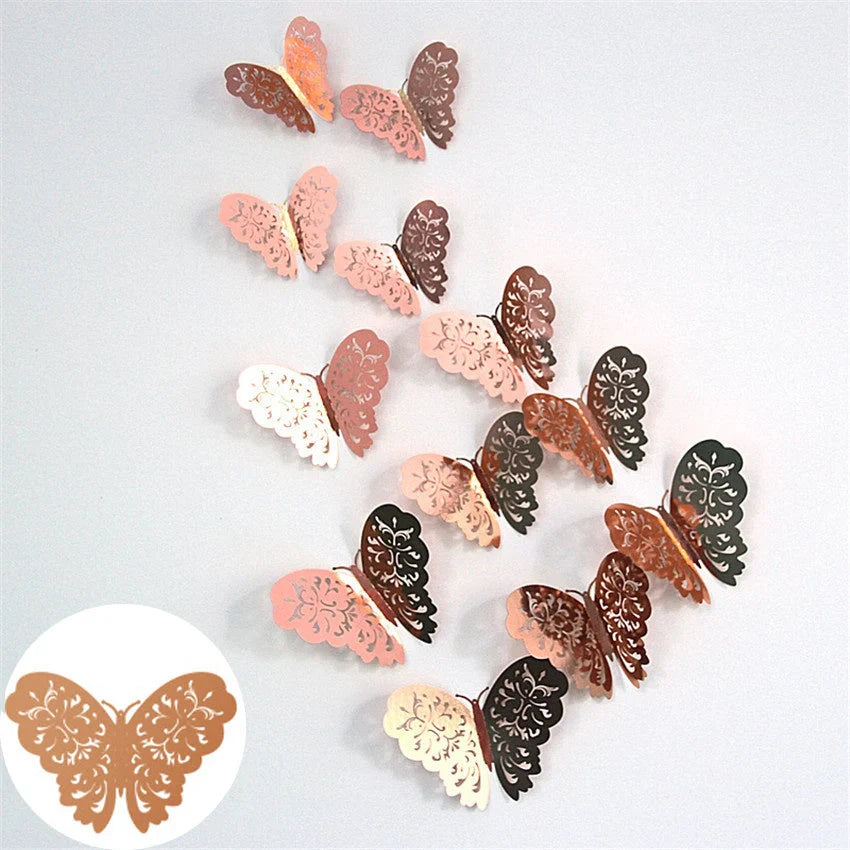 3D hollow butterflies mirror wall stickers for vibrant home and kids room decor