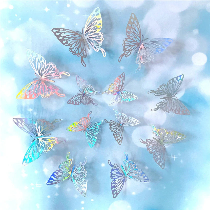 3D hollow butterflies mirror wall stickers for vibrant home and kids room decor