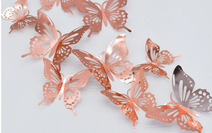 3D hollow butterflies mirror wall stickers for vibrant home and kids room decor