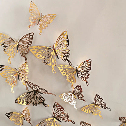 3D hollow butterflies mirror wall stickers for vibrant home and kids room decor