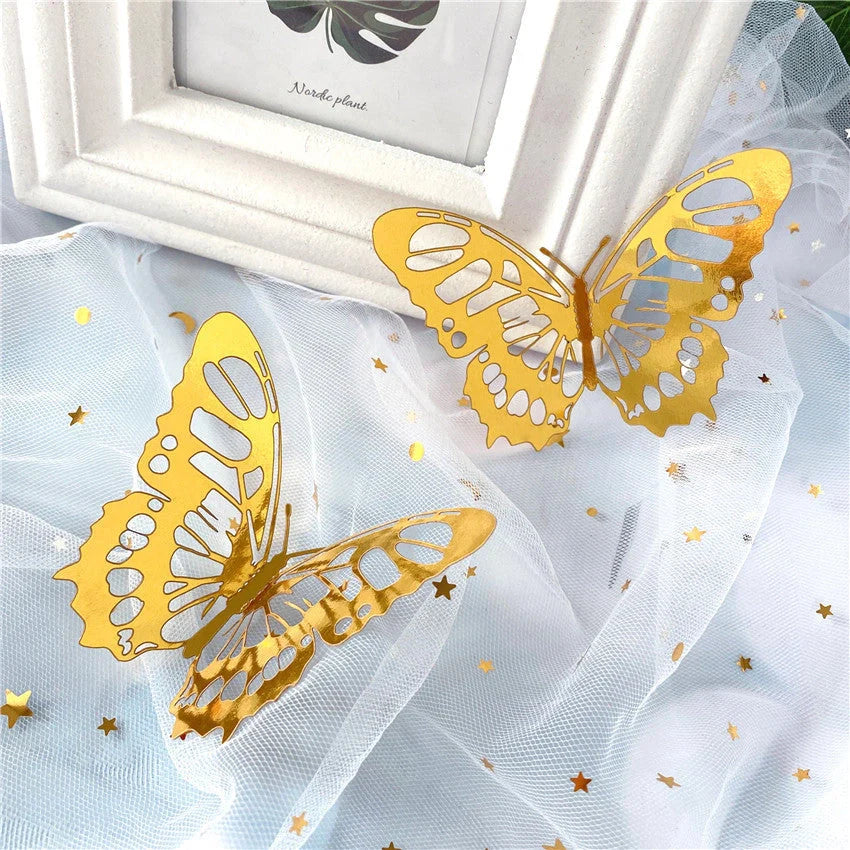 3D hollow butterflies mirror wall stickers for vibrant home and kids room decor