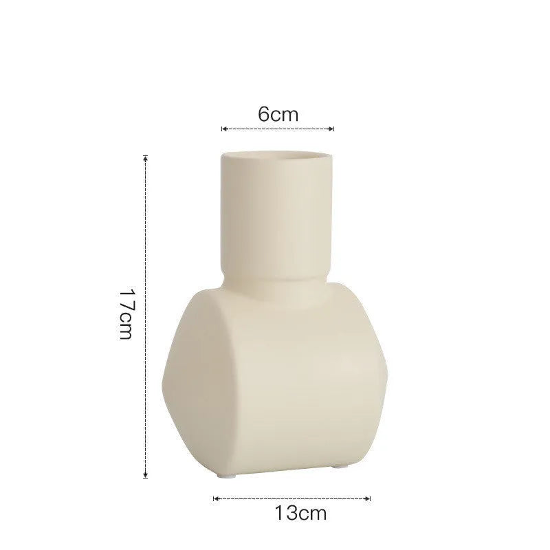 Nordic Morandi ceramic vase with hammer texture and colour glaze finish, 20cm height