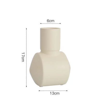 Nordic Morandi ceramic vase with hammer texture and colour glaze finish, 20cm height