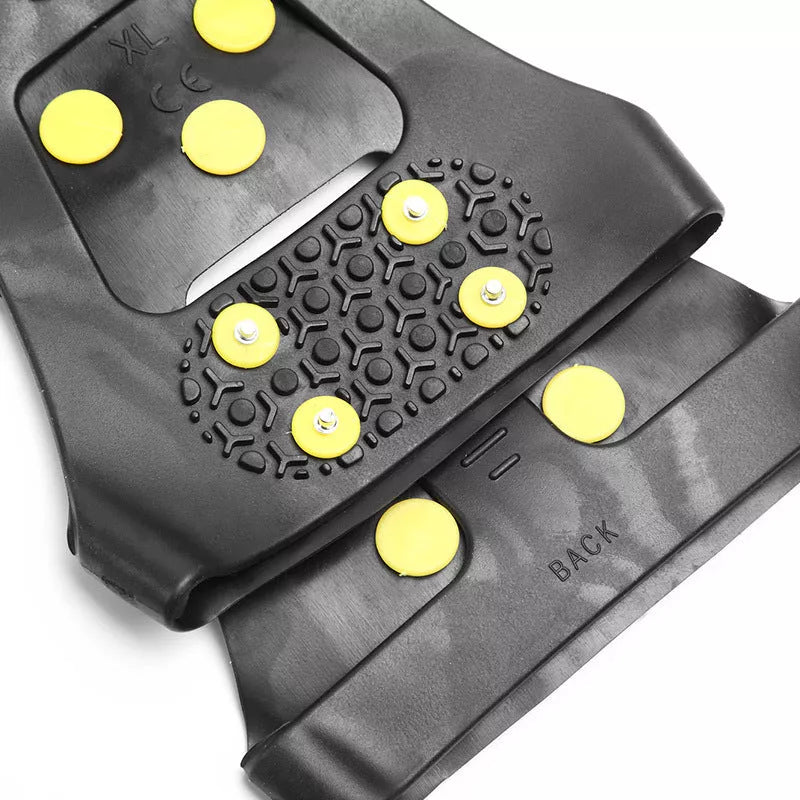 Outdoor hiking shoes spikes with ice chain anti-skid feature for slippery surfaces