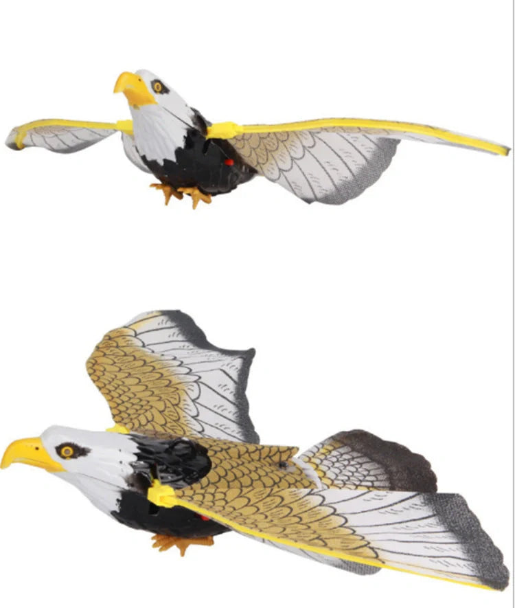 Interactive hanging eagle cat toy for active play, durable plastic construction
