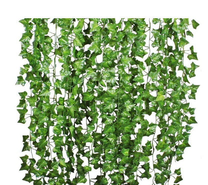 Premium silk artificial hanging plant decor with lifelike green leaves and vines, perfect for home, wedding, party, bathroom, and garden decoration