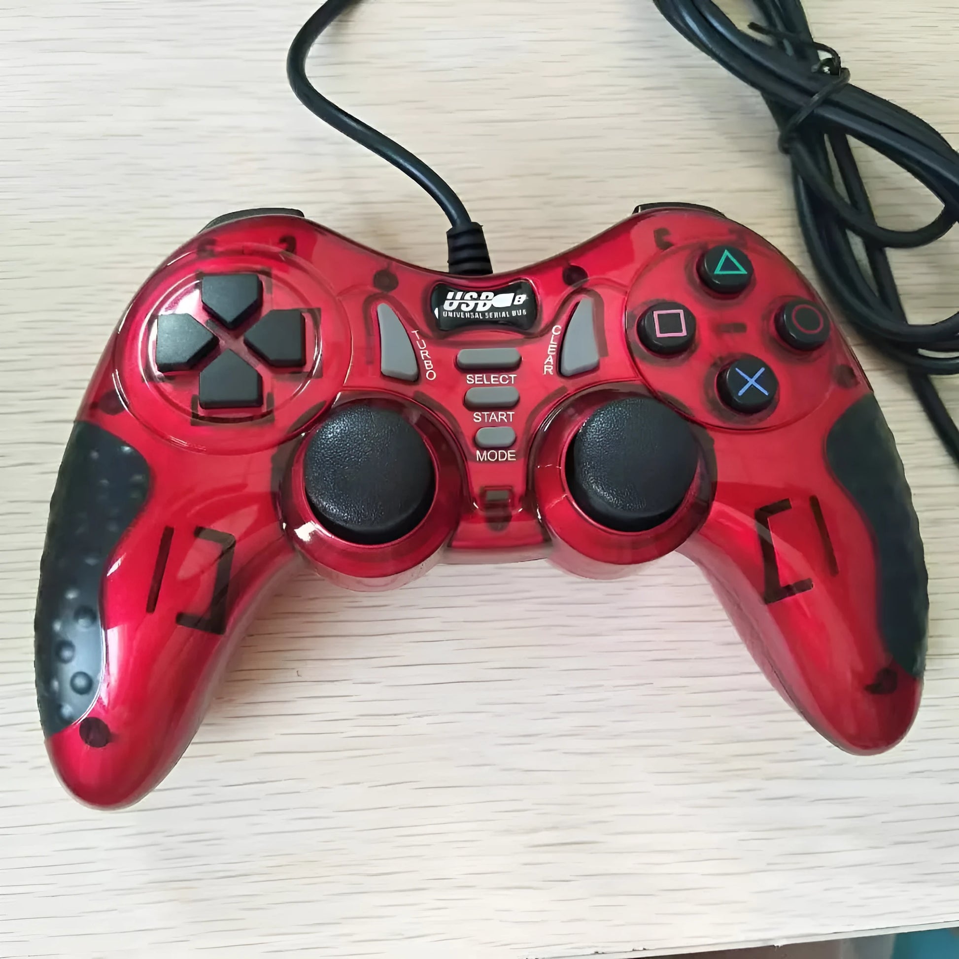 Red ABS plastic universal USB gamepad controller for PC, Android, XBOX360, STB, and PS3.