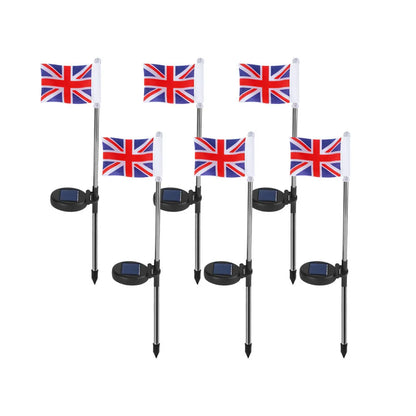 Solar LED flag light for garden decoration with American flag design on waterproof fabric