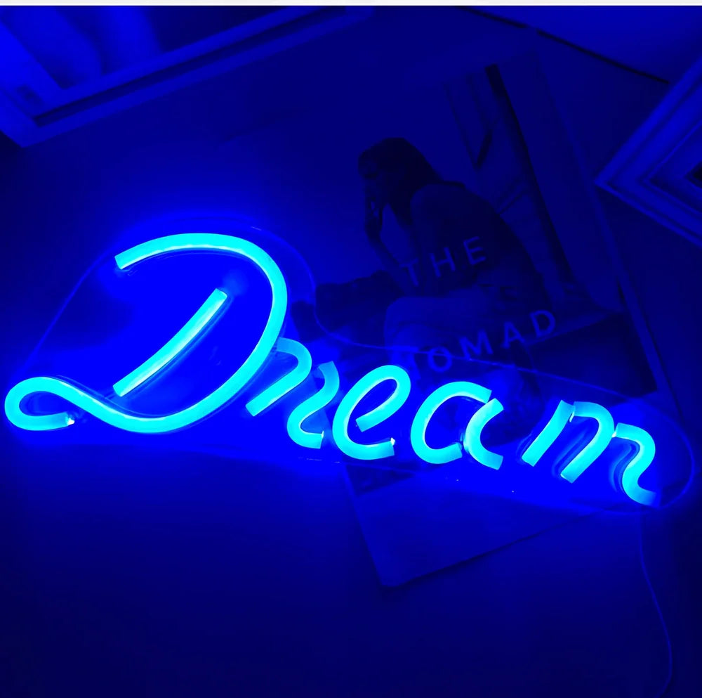 LED pendant light with 45cm acrylic backboard showing uppercase and lowercase lettering options