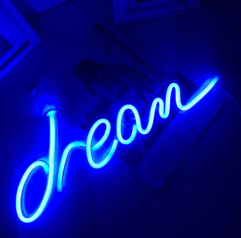 LED pendant light with 45cm acrylic backboard showing uppercase and lowercase lettering options