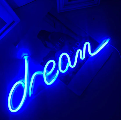 LED pendant light with 45cm acrylic backboard showing uppercase and lowercase lettering options