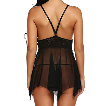 Red lace mesh lingerie set with 99% spandex composition showing stretch detail