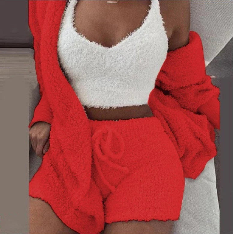 Cozy and stylish flannel pajama set in various colors including red, white, blue, grey, and more.