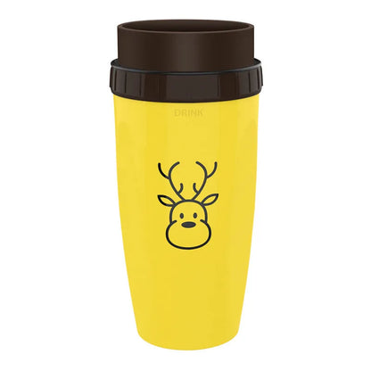 300ml insulated travel cup with cartoon design and twist-top silicone seal