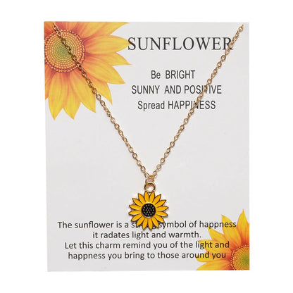 Stylish yellow sunflower pendant necklace with adjustable chain