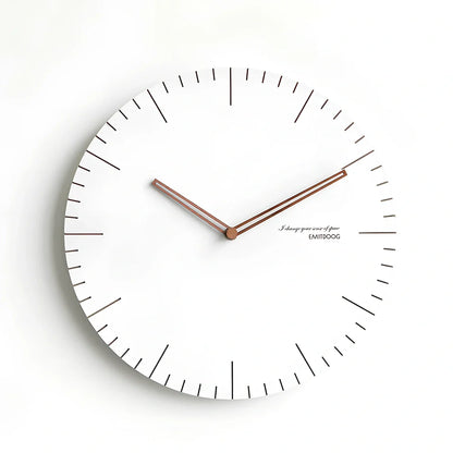 Geralt material wall clock with silent sweep movement in white, available in 12-inch and 15-inch diameters