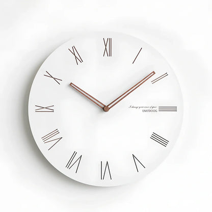 Geralt material wall clock with silent sweep movement in white, available in 12-inch and 15-inch diameters