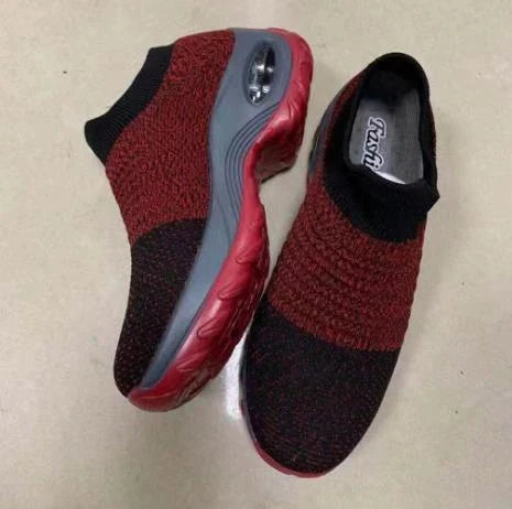 Stylish and comfortable dancing shoes with mesh upper, wedge heel, and waterproof platform