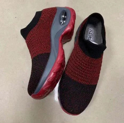 Stylish and comfortable dancing shoes with mesh upper, wedge heel, and waterproof platform