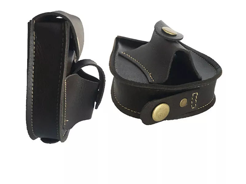 Leather slingshot belt bag for durable steel ball or marble storage