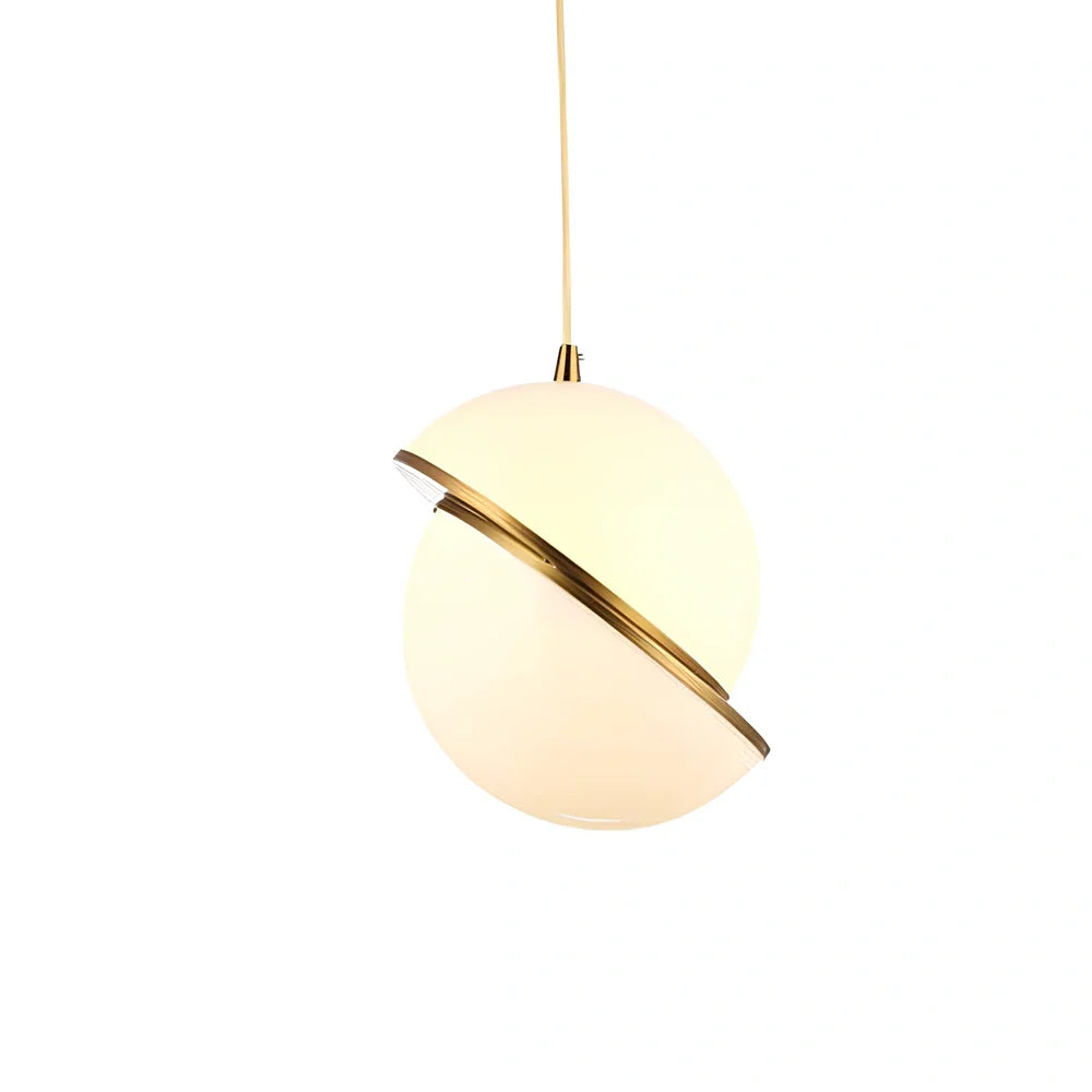 Nordic modern pendant light with spherical white shade and adjustable 1.5m suspension cord
