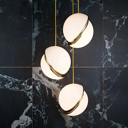 Nordic modern pendant light with spherical white shade and adjustable 1.5m suspension cord