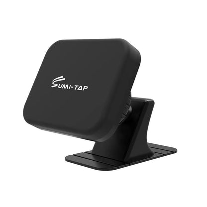 Magnetic car phone holder with nylon base and silicone surface, available in black, blue, or grey.