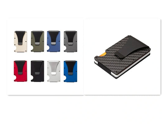 Sleek carbon fiber and aluminum alloy card holder for minimalist wallet enthusiasts