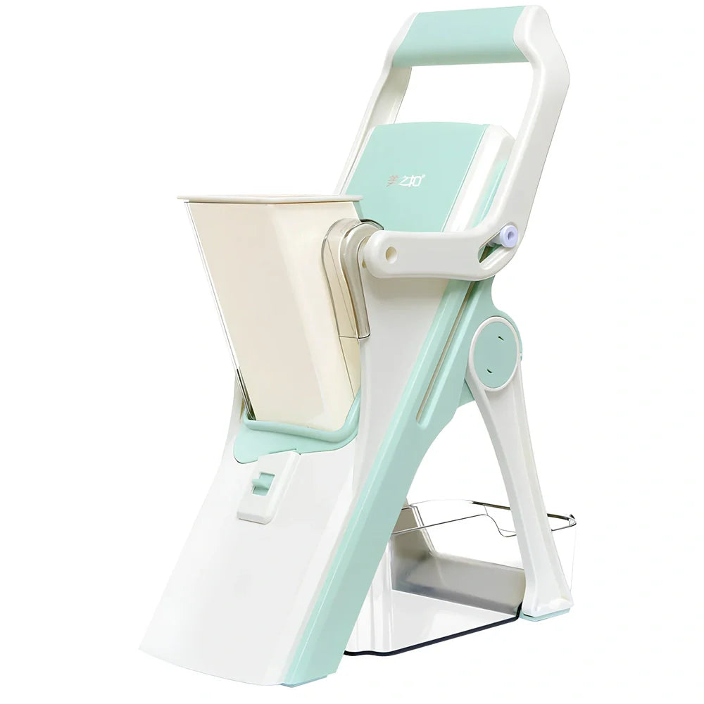 Blue 5-blade stainless steel vegetable and meat slicer grater, 1.2 kg, 30cm long for precise kitchen cuts